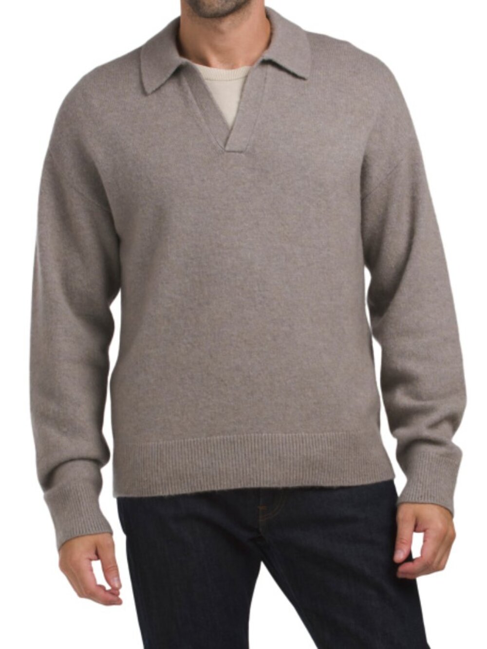 HELMUT LANG Wool And Cashmere Blend Brushed Polo